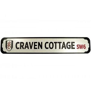 Fulham FC Craven Cottage Metal Crest Plaque / Silver/Black